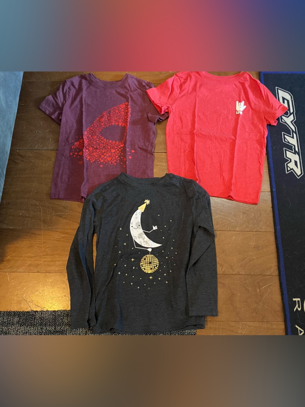 Cat & Jack Girls Long Sleeve Moon & Disco Ball Graphic Tee - Black